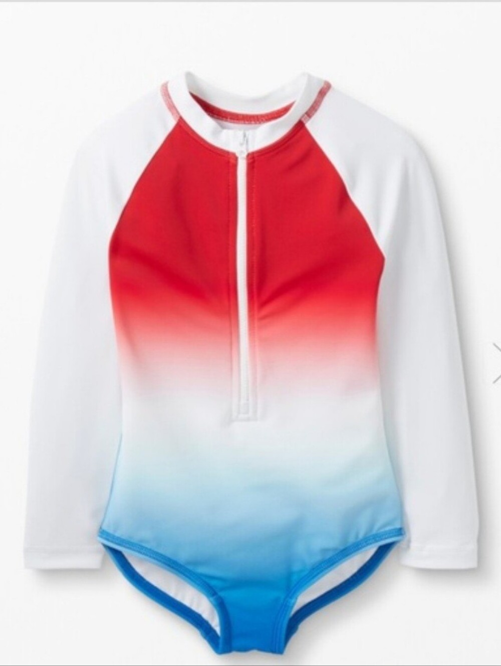 Hanna Andersson Red White Blue Ombre Swimsuit Rashguard Size 18-24 Months NEW!
